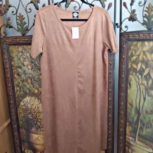 Nwt Women's Large Boutique Suede Dress